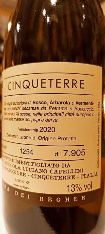 Cinqueterre Bianco D.O.P. - Az. Agr. Cantina Capellini - O,75 L