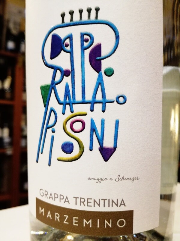 GRAPPA TRENTINA DI MARZEMINO 43 GRADI VOL. DISTILLERIA PISONI IN PERGOLESE DI MADRUZZO TN