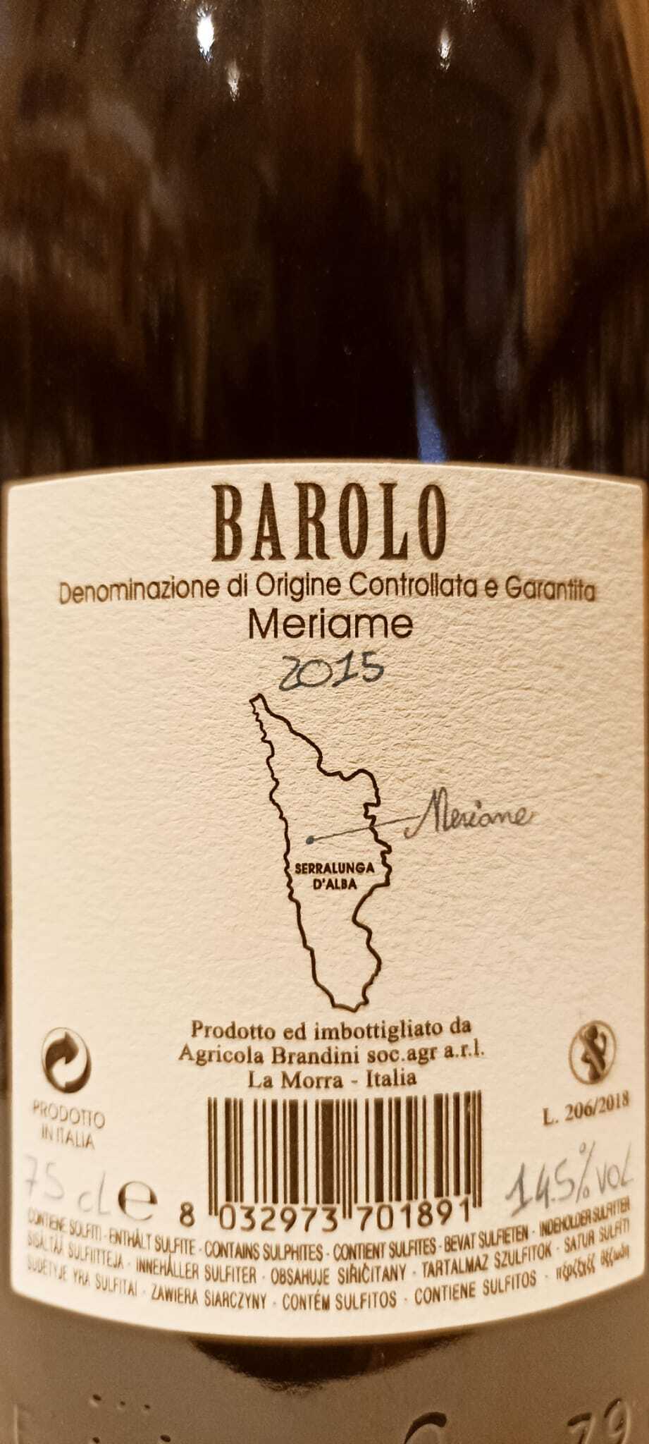 Barolo D.o.c.g. Meriame 2015 Magnum 1,5 L  in cassa di legno - Az. Agr. Brandini La Morra