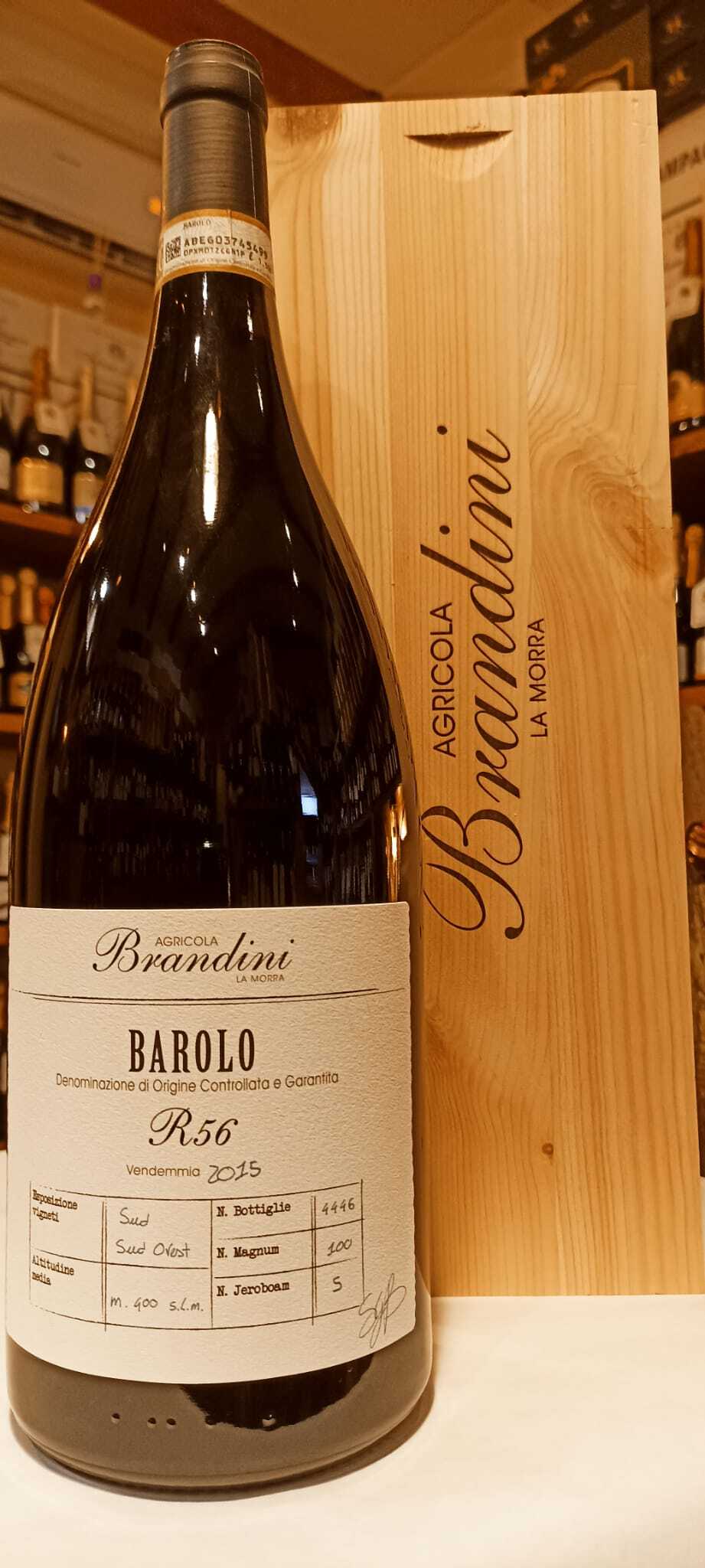 Barolo D.o.c.g. R56 2015 Magnum 1,5 L  in cassa di legno - Az. Agr. Brandini La Morra