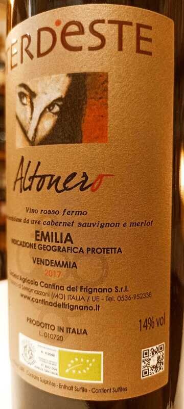 Terd'Este D.o.c. Altonero 2017 - Rosso Fermo Biologico - Cantina del Frignano - 0,75 L