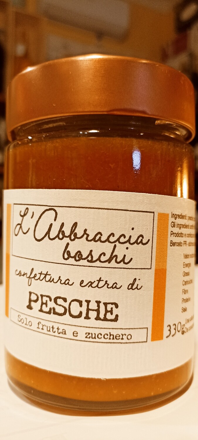 Confettura Extra di Pesche 330 grammi - L'Abbraccia Boschi - Bergotto di Berceto (Parma)