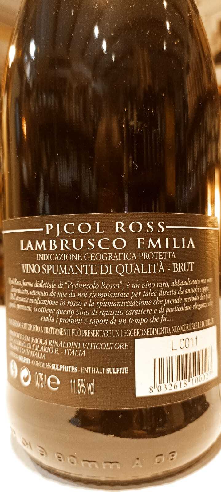 Lambrusco Spumante Metodo Classico I.g.p. Picol Ross - Az. Agr. Moro Rinaldini - 0,75 L