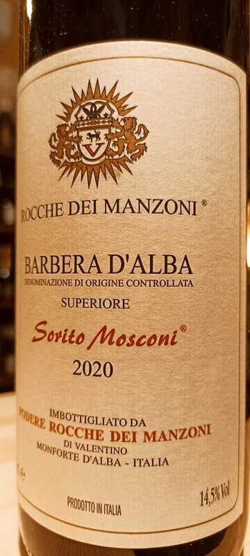 Barbera D'Alba D.o.c. Superiore Sorito Mosconi 2020 - Az. Vitivinicola Rocche dei Manzoni - 0,75 L