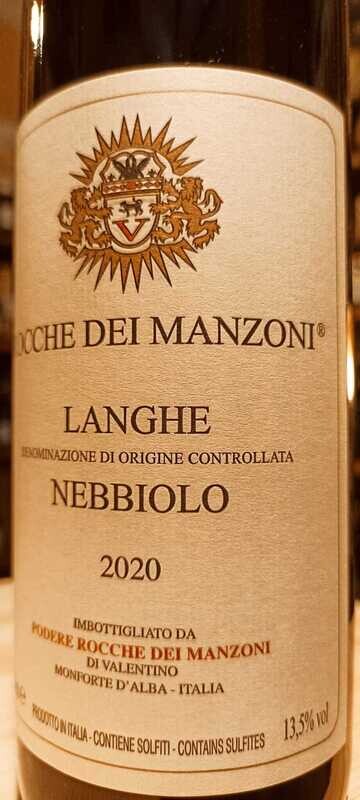 Langhe Nebbiolo D.o.c. 2020 - Az. Vitivinicola Rocche dei Manzoni - 0,75 L