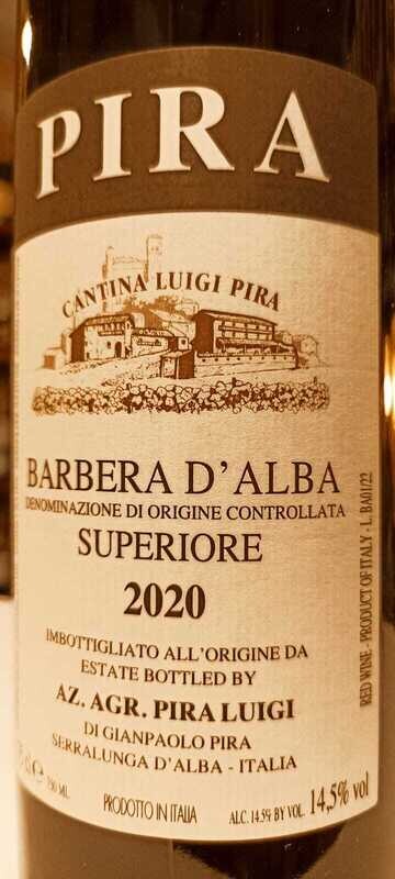 Barbera d'Alba Superiore D.o.c. 2020 - Az. Agr. Pira - 0,75 L