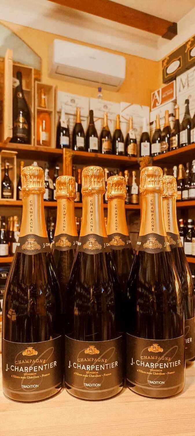 Champagne J. Charpentier Brut Tradition - Vigneron à Villers sous Chàtillon - France - 6 bottiglie da 0,75 L