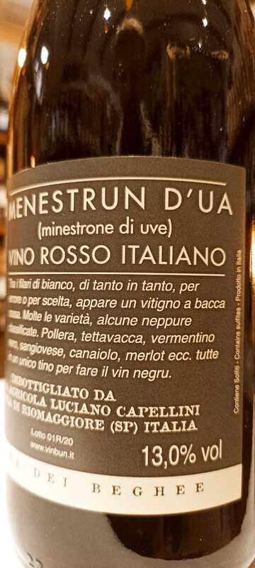 Menestrun d'Ua - Rosso delle Cinque Terre - Az. Agr. Cantina Capellini - 0,75 L