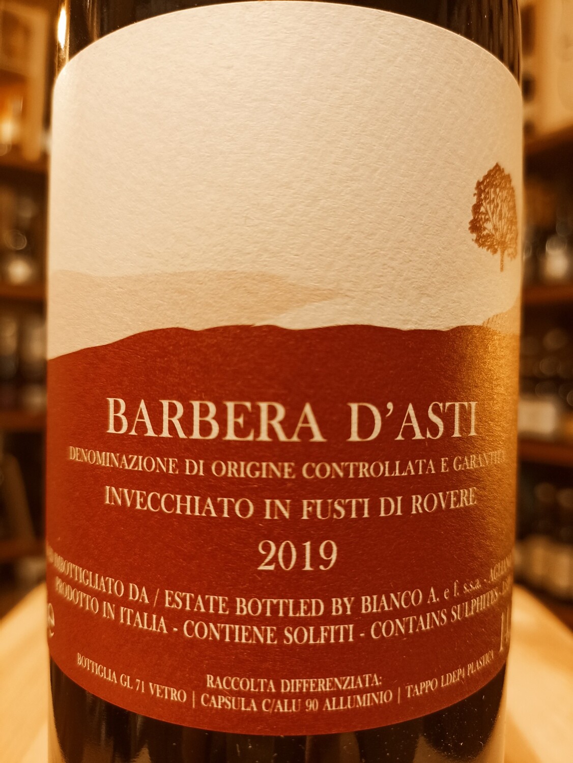 Barbera d’Asti D.o.c.g. elevata in fusti di rovere Millesimato - by Bianco A. e f. Agliano Terme - 0.75 L