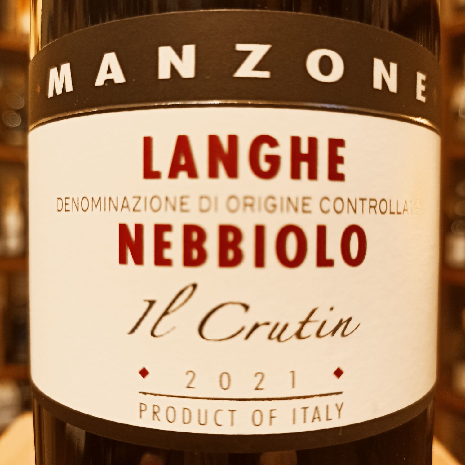 Langhe Nebbiolo D.o.c. Il Crutin 2021 - Az. Vit. Manzone Giovanni - Monforte d'Alba CN - 0,75 L