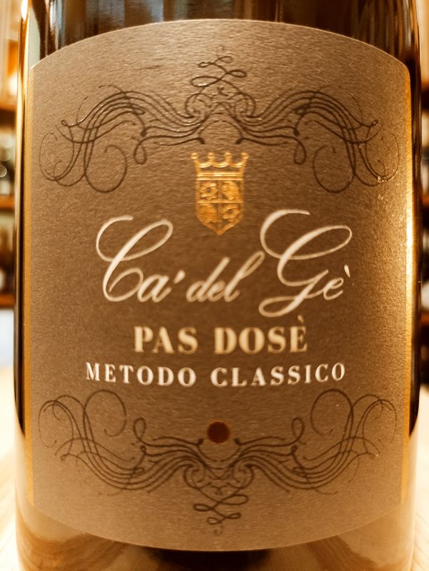 Oltrepò Pavese D.o.c.g. Metodo Classico Blanc de Noirs Pas Dosè Millesimato - Az. Vit. Ca del Gè - Montalto Pavese - 0,75 L