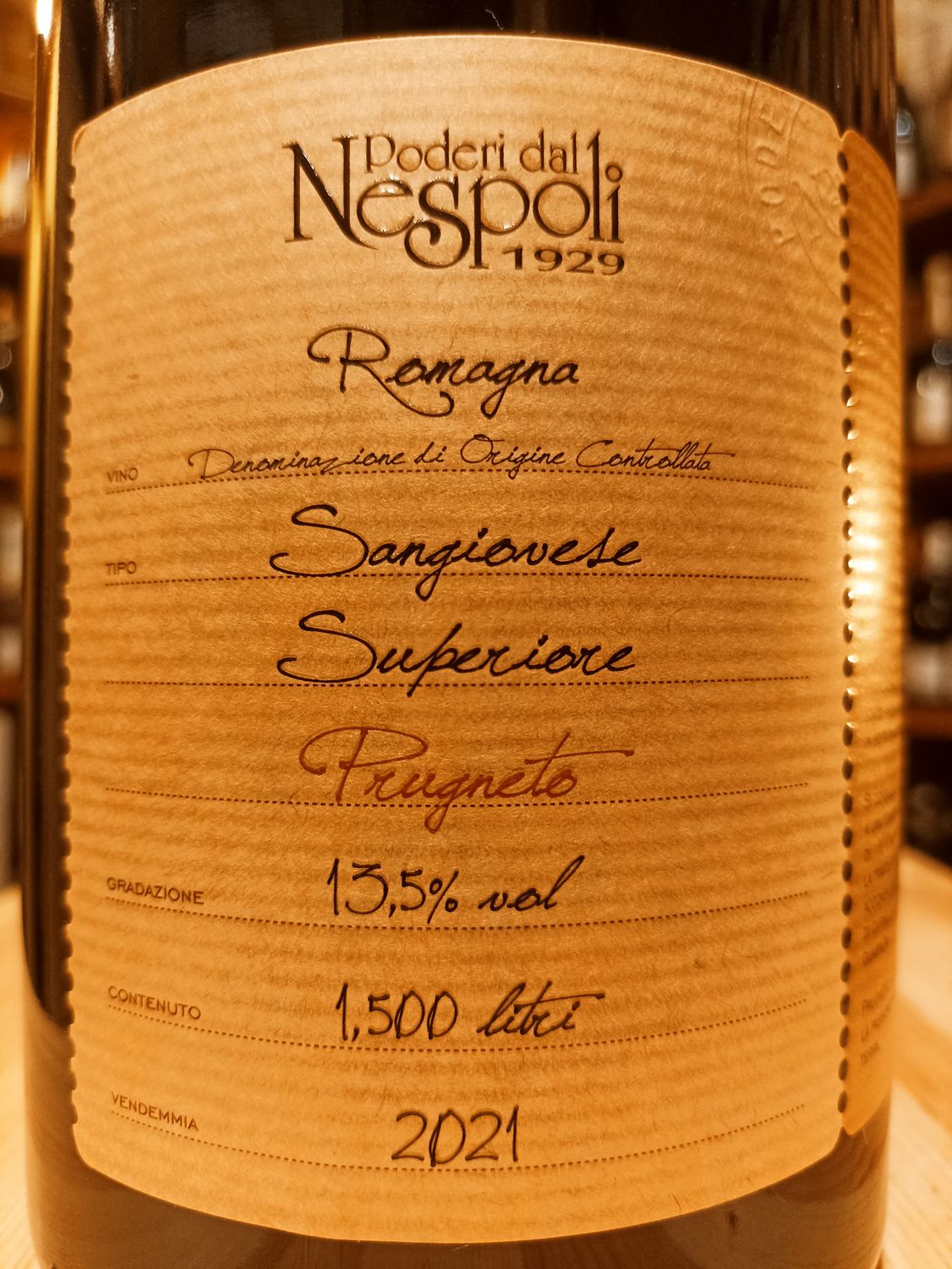 Sangiovese di Romagna Superiore Prugneto - Az. Vit. Poderi dal Nespoli 1929 - 1,50 L