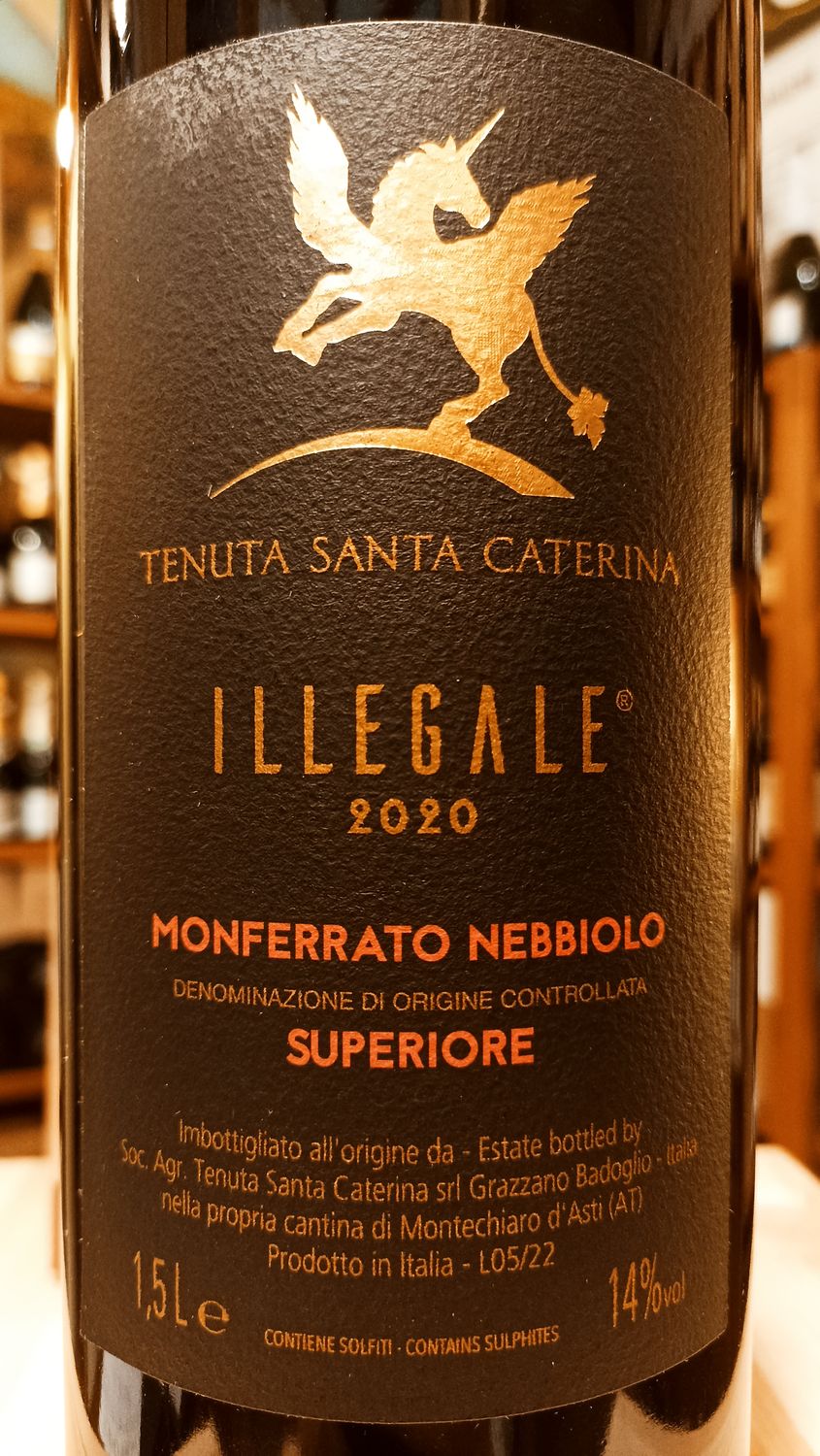 Monferrato Nebbiolo Superiore D.o.c. Illegale Magnum - Tenuta Santa Caterina - 1,50 L