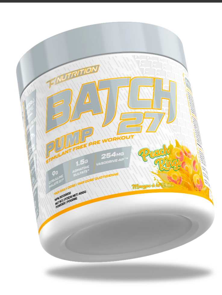 Batch 27 Stim Free Pump Pre Workout -Peach Rings