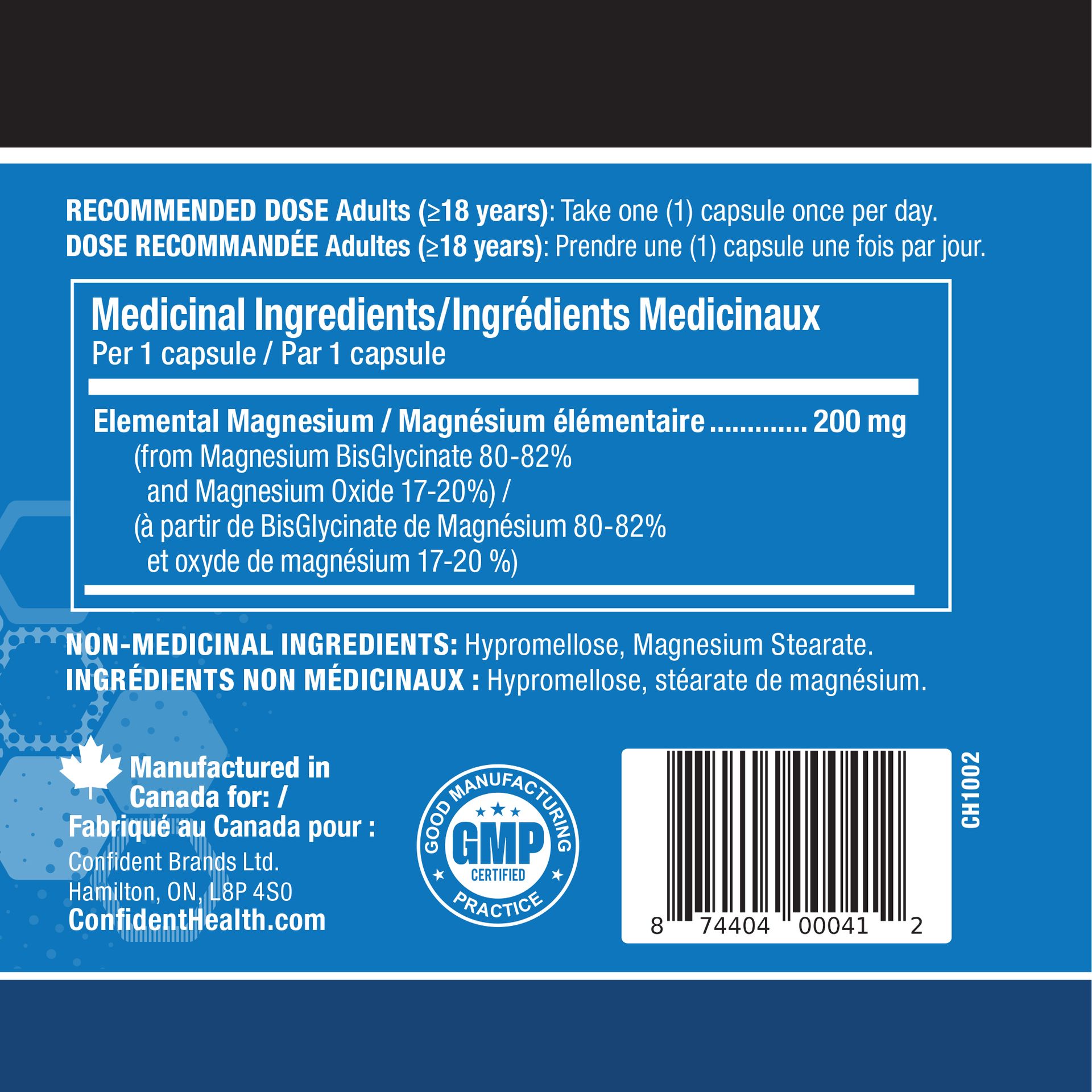 Confident health Magnesium Bisglycinate