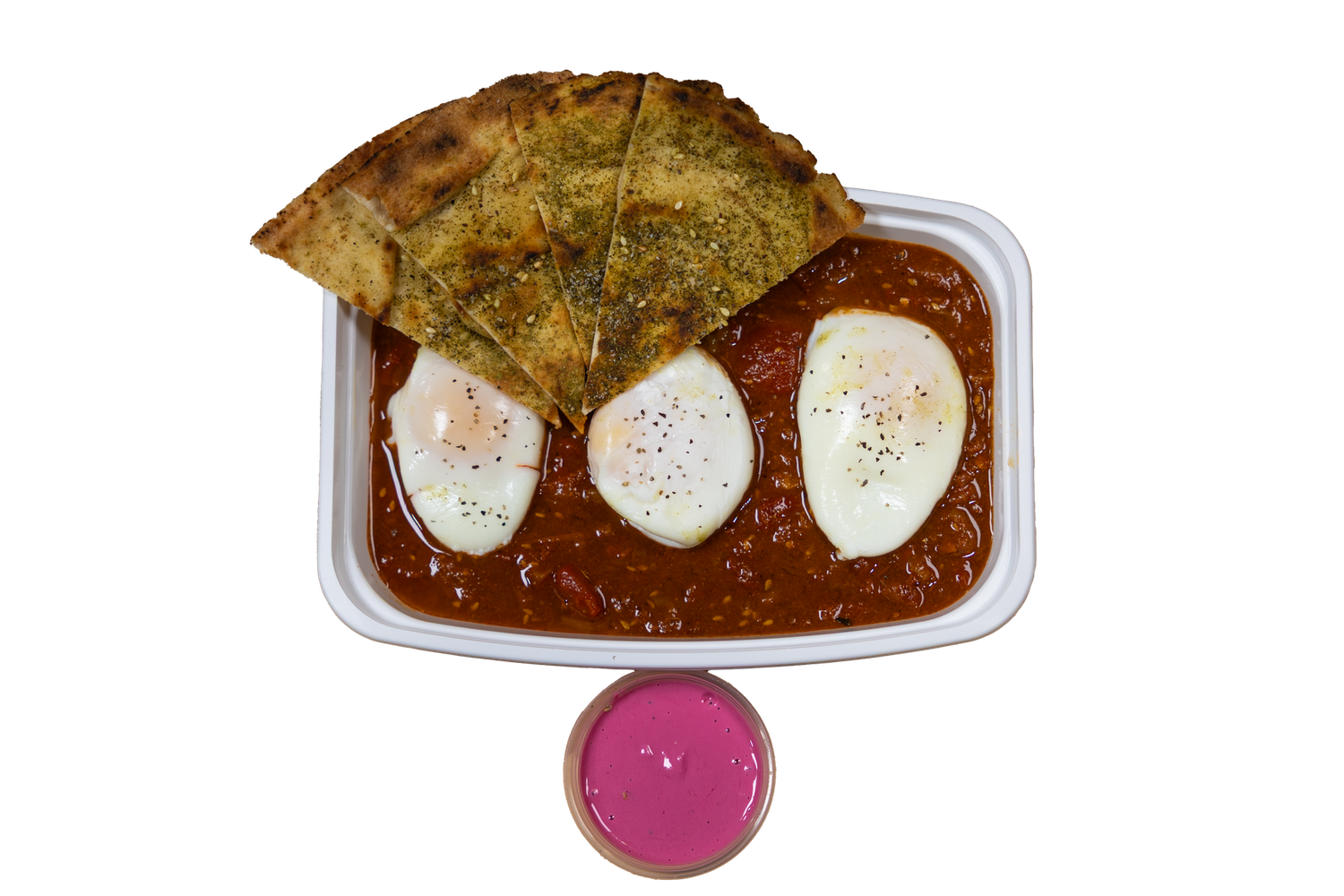 CHARRED TOMATO AND PEPPER SHAKSHUKA (DF) (GF without pita)