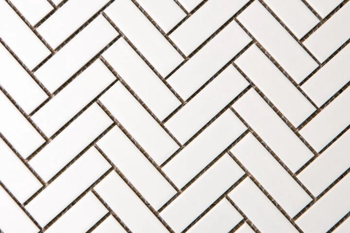Herringbone White Matt Mosaic Sheet 310 x 275mm