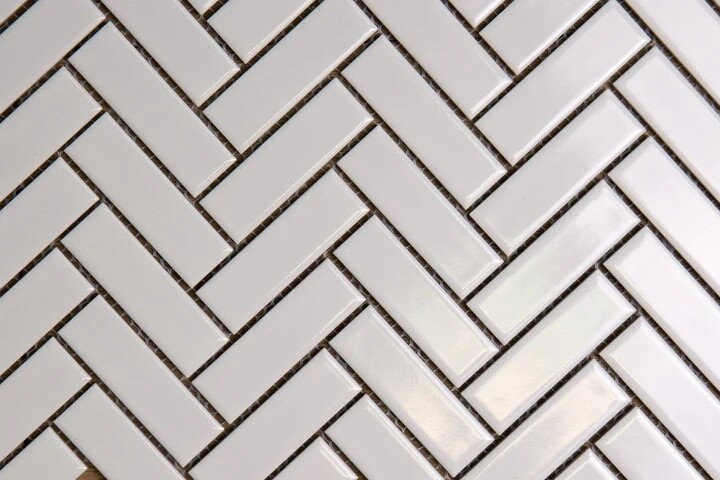 Herringbone White Gloss Mosaic Sheet 310 x 275mm