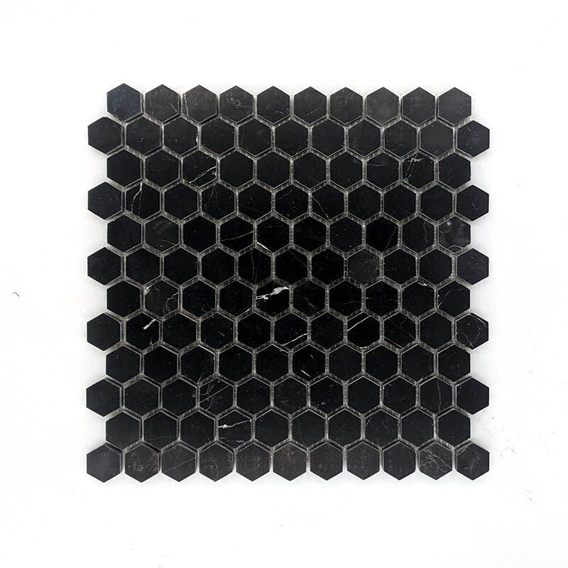 Nero Marquina Hexagon Mosaic Sheet 291 x 285