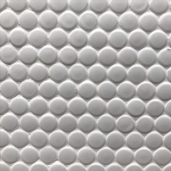 Penny Round, Colour: White, Finish: Matt, Size: 290 x 294 Sheet