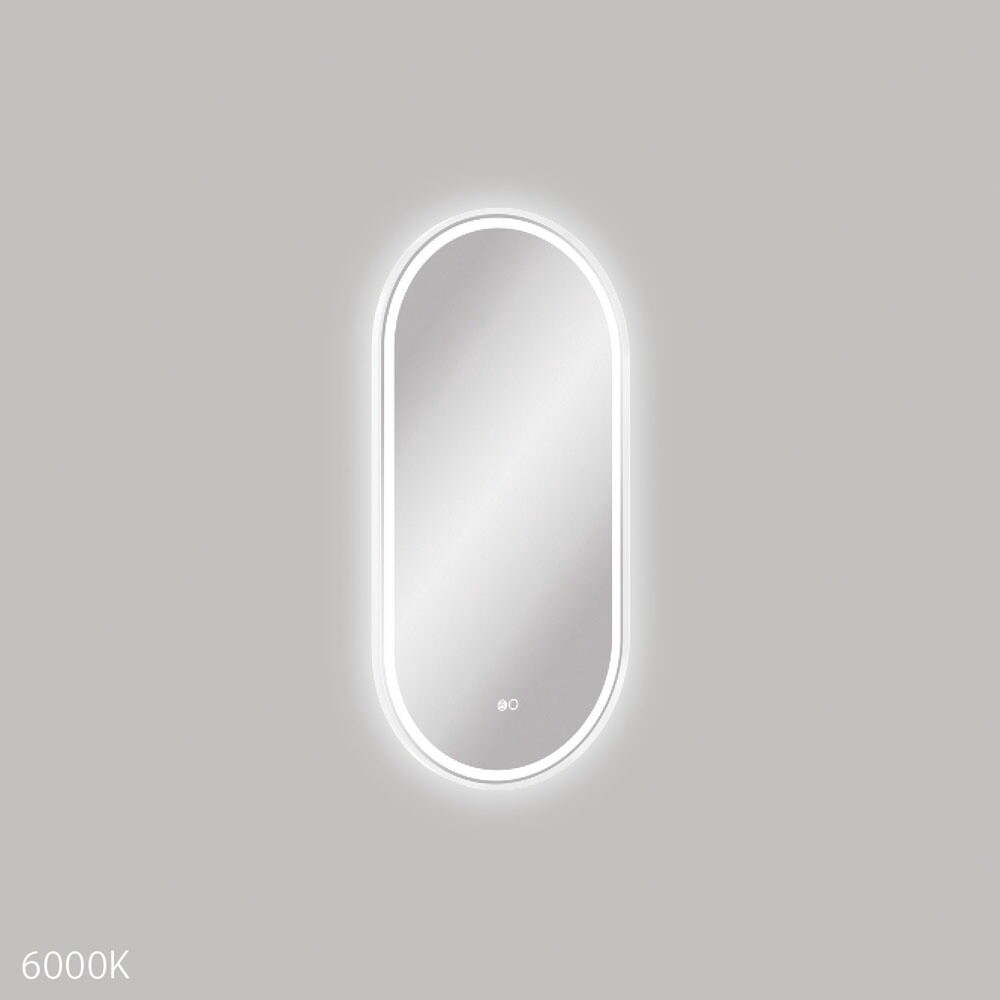 Empire LED Framed Mirror, Colour: Matte White, Size: 450 x 900