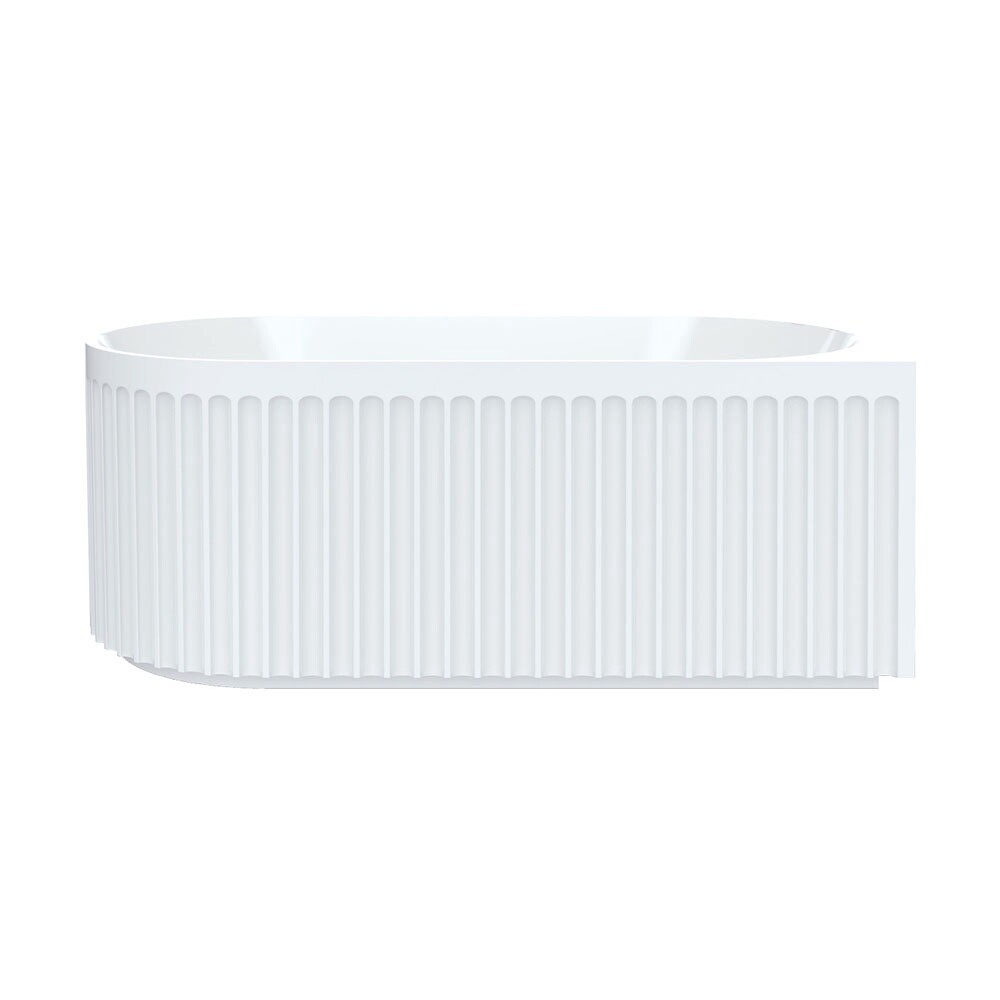 Eleanor Fluted Acrylic Corner Bath, Size: 1500, Finish: Left Hand Corner