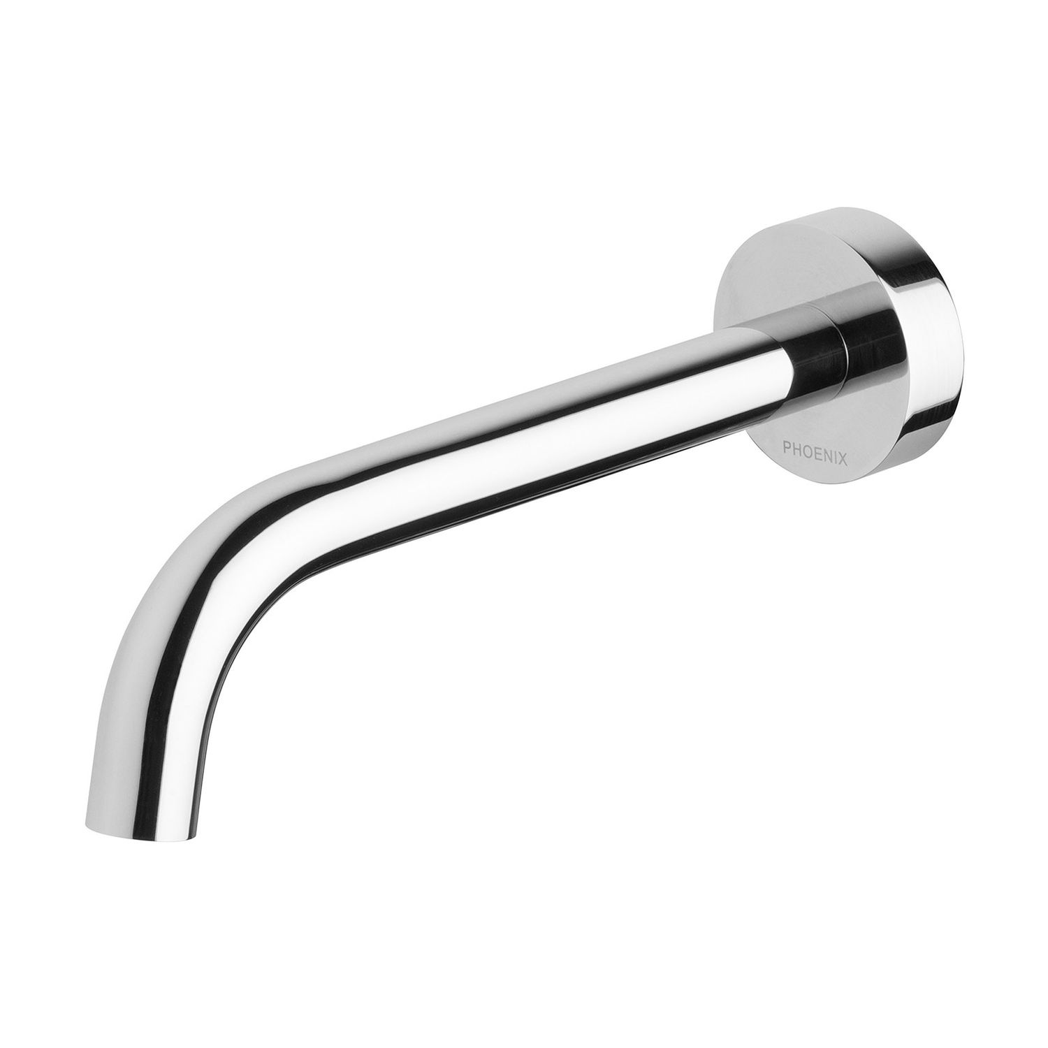 Vivid Slimline Wall Outlet 180mm Curved, Colour: Chrome, Option: Basin