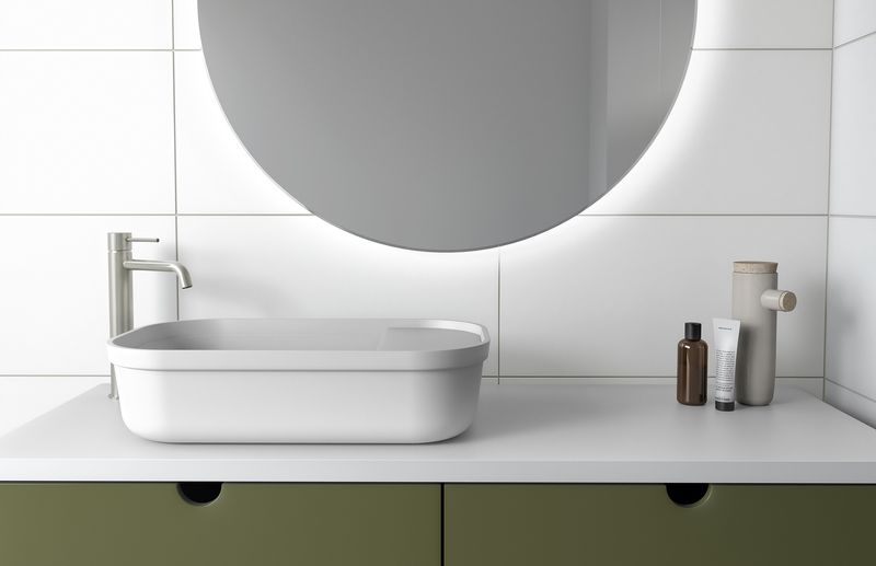 Vivid Slimline Vessel Mixer Curved Outlet