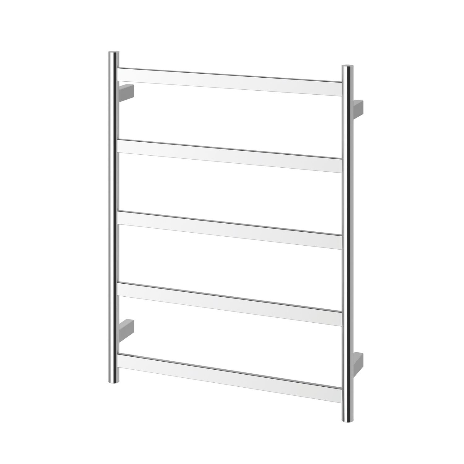 Five Flat Bar Heated Towel Ladder, Colour: Chrome