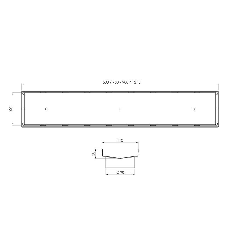 Phoenix V Channel Drain TI 100mm