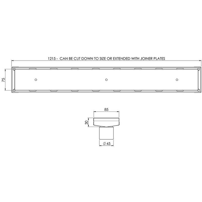 Phoenix V Kit Channel Drain TI 75mm