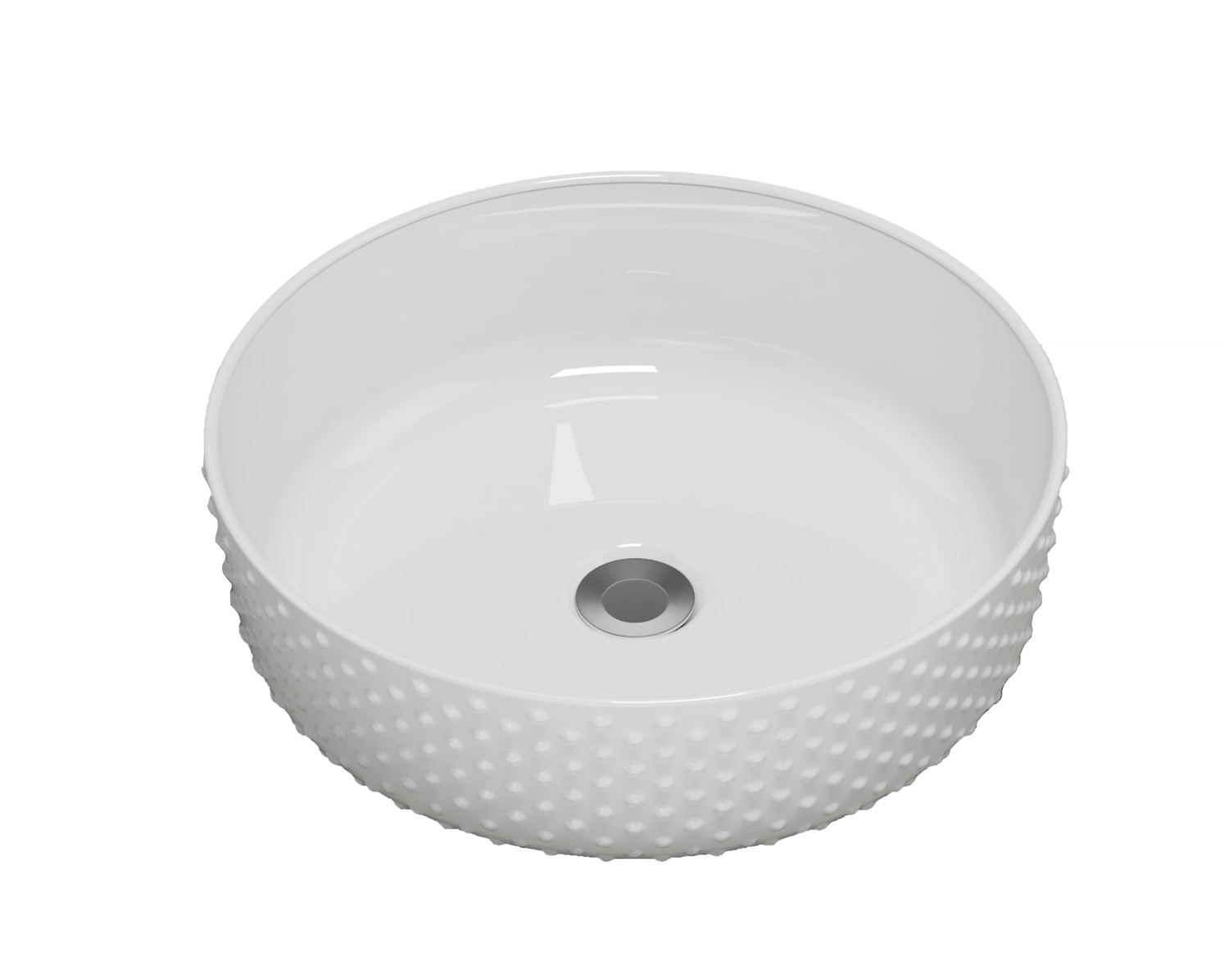 Allure Dimple Above Counter Basin, Colour: White, Finish: Gloss, Option: Basin Only