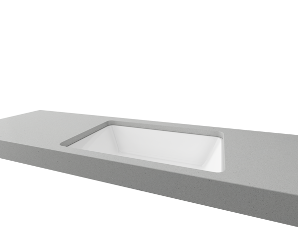 Rectangle Undermount Ceramic Basin, Colour: White, Finish: Gloss, Option: Basin Only