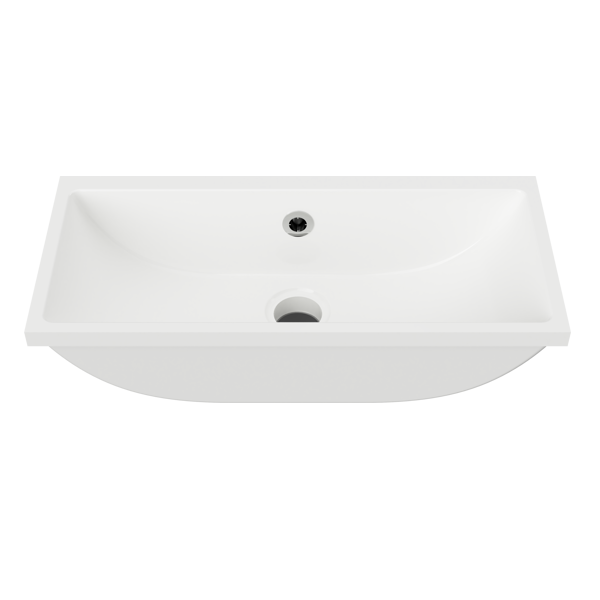 Ruby Undermount Mineral Composite Basin, Colour: White, Finish: Gloss, Option: Basin Only