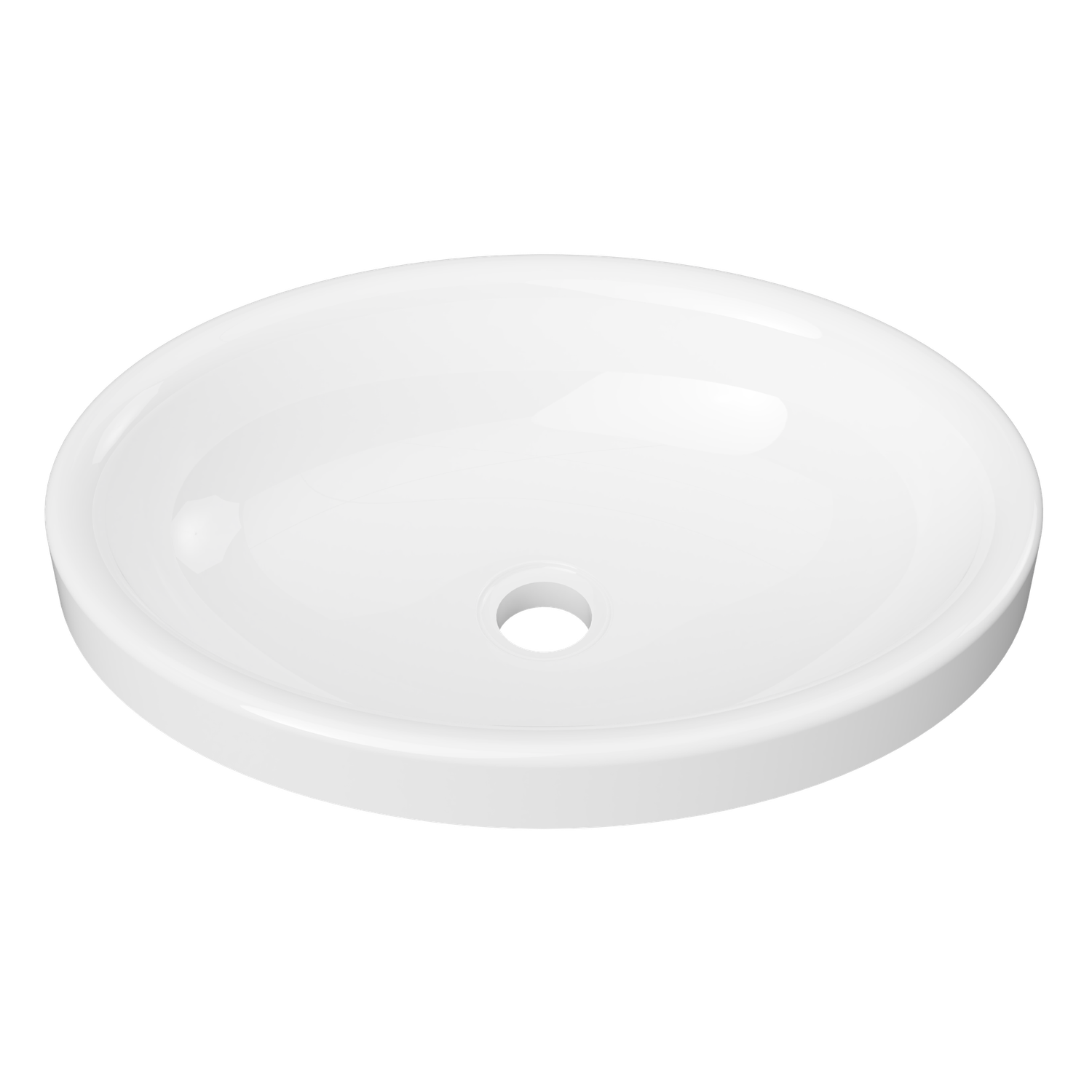 Coast Mineral Composite Inset Basin, Colour: White, Finish: Gloss, Option: Basin Only