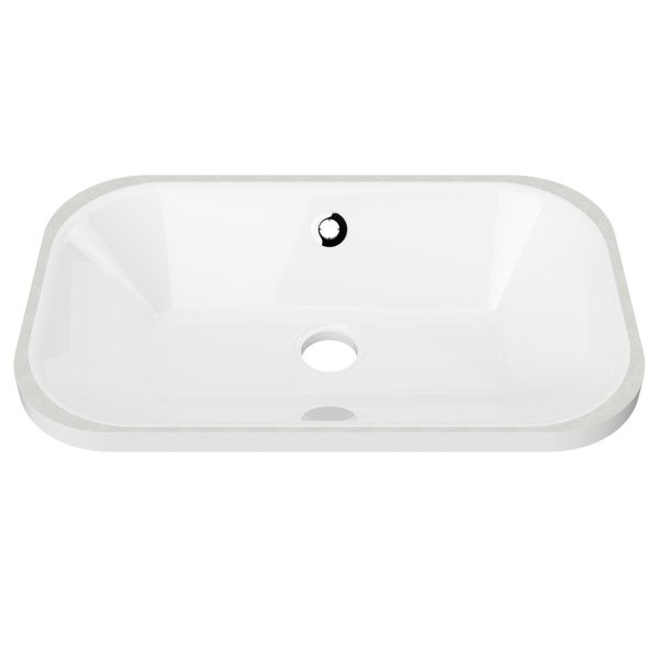 Bodhi Undermount Mineral Composite Basin, Colour: White, Finish: Gloss, Option: Basin Only