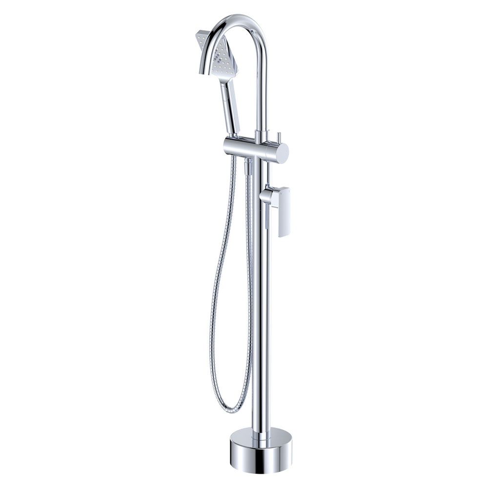 TONO Floor Mounted Bath Mixer with Hand Shower, Colour: Chrome