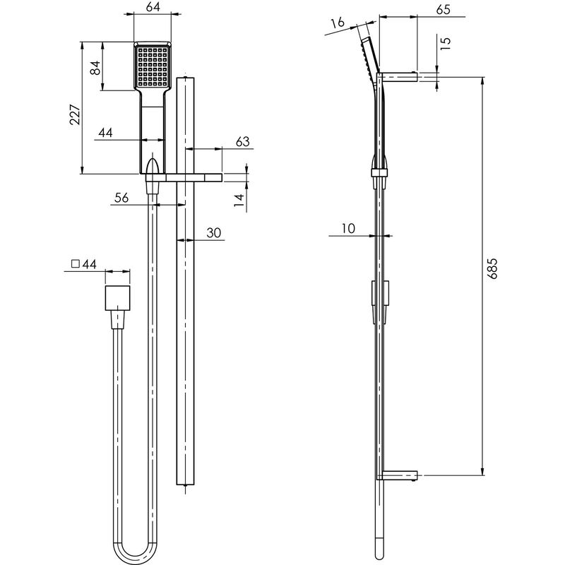 Lexi Deluxe Rail Shower