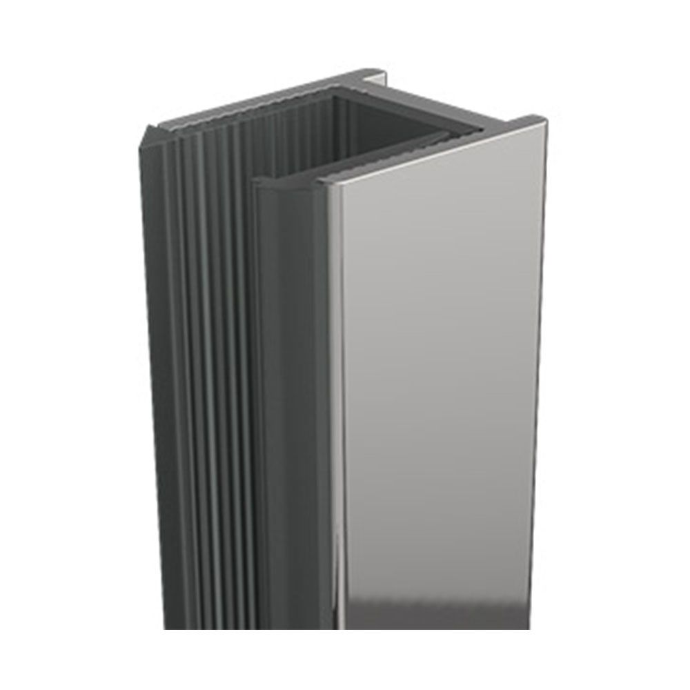 Shower Screen Aluminum U Channel, 2100mm, Colour: Chrome, Option: 19mm Standard