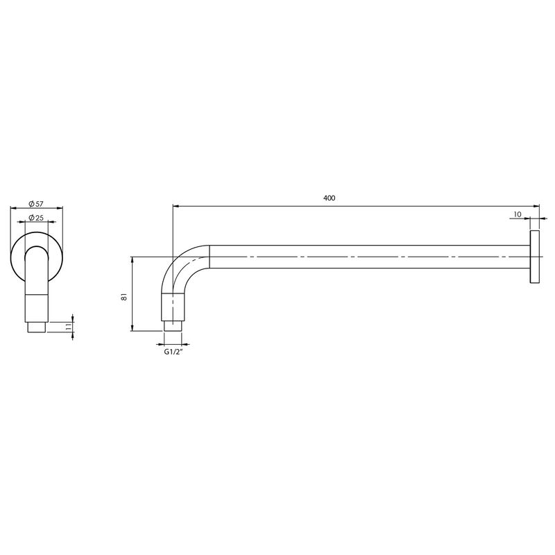 Vivid Shower Arm 400mm Round