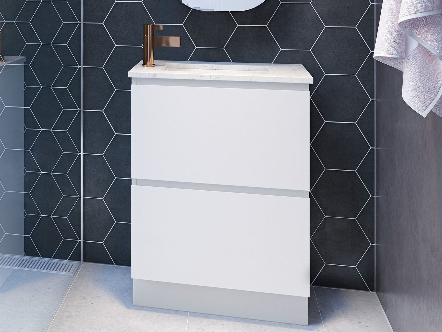 Billie Small Space Vanity - Floor Standing