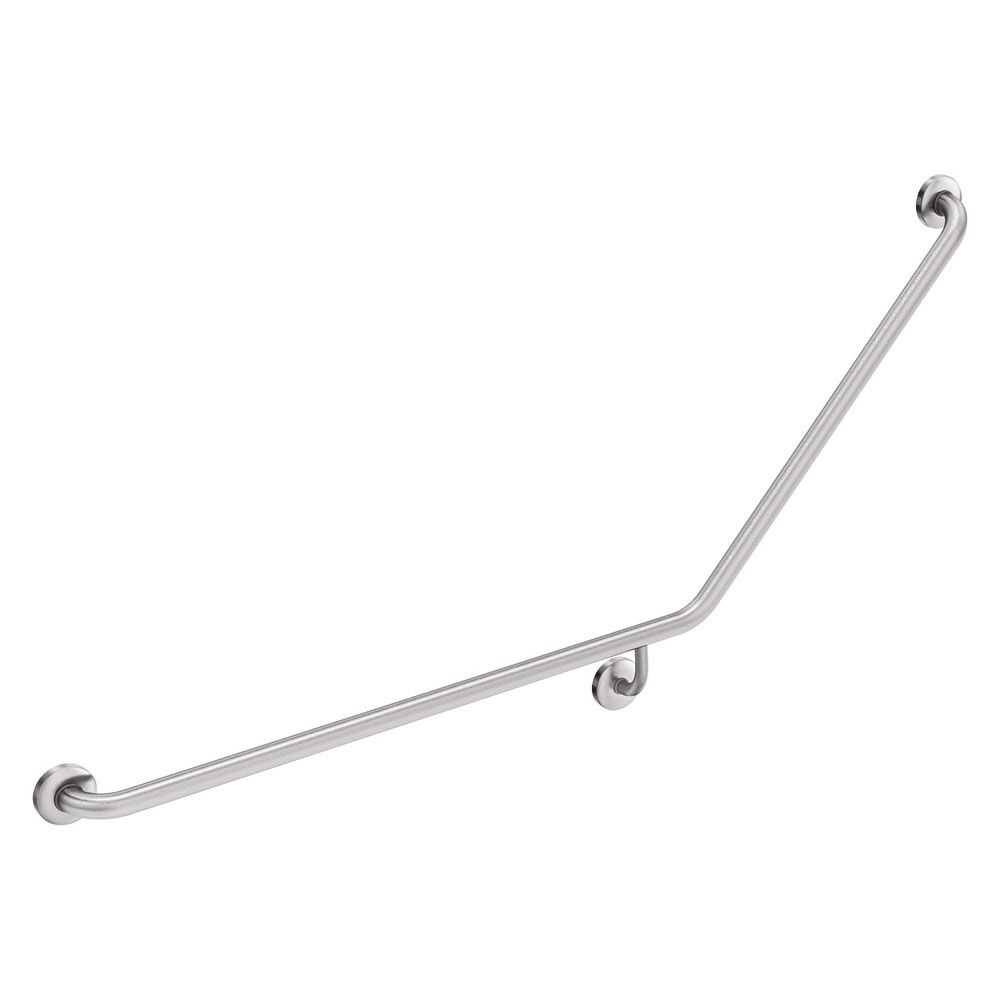 40° Accessible Left-Hand Grab Rail, Colour: Stainless Steel