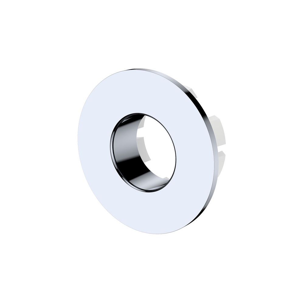 Round Overflow Ring with Larger Fixing, Colour: Chrome