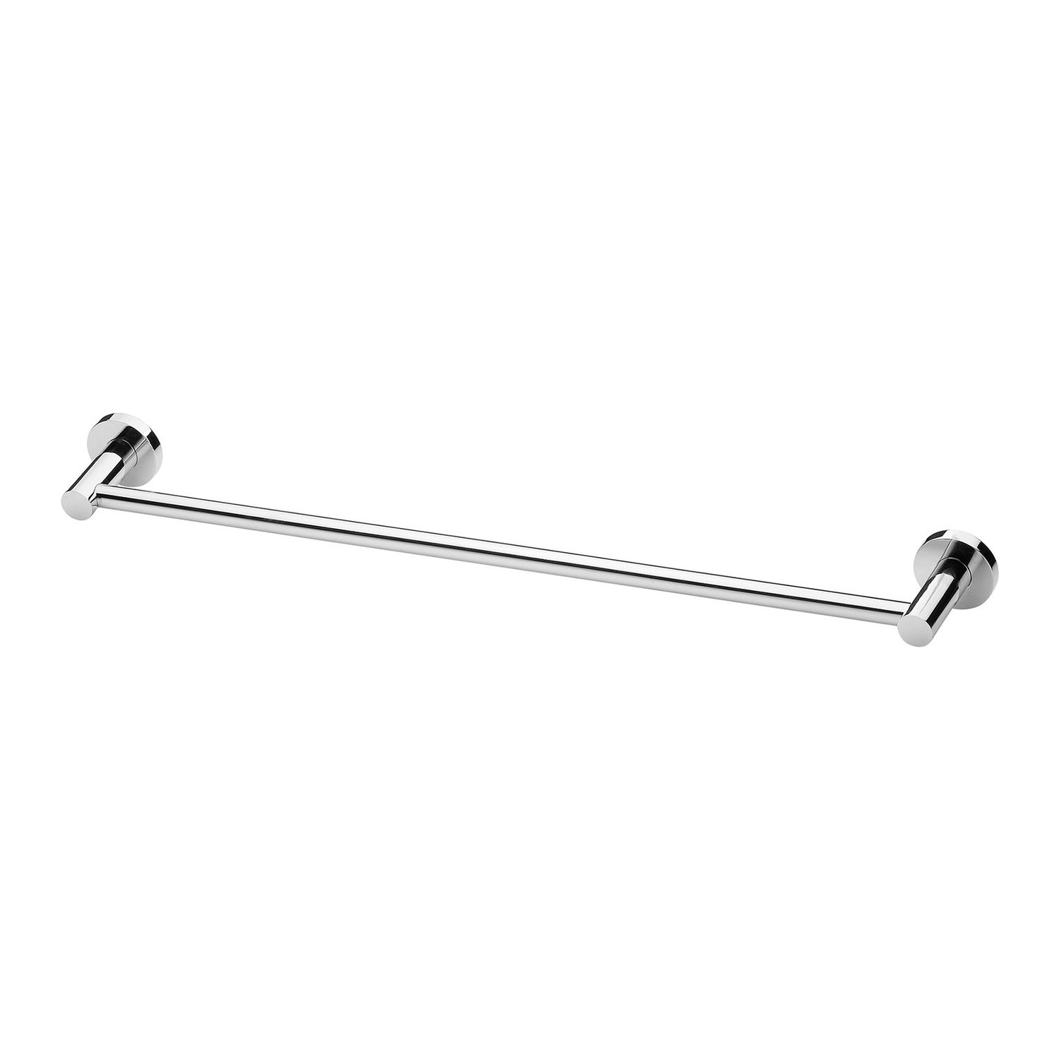 Radii Single Towel Rail Round Plate, Colour: Chrome, Size: 600mm