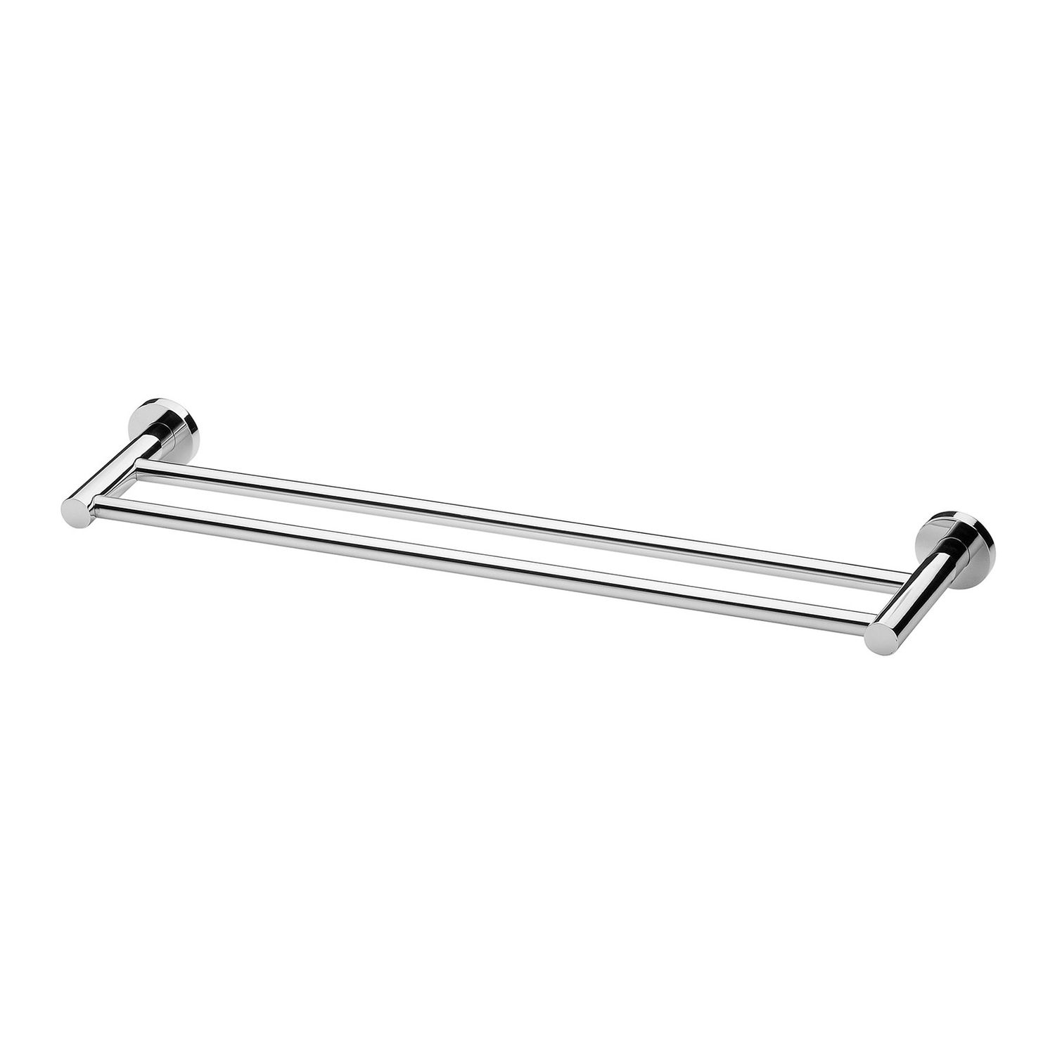 Radii Double Towel Rail Round Plate, Colour: Chrome, Size: 600mm