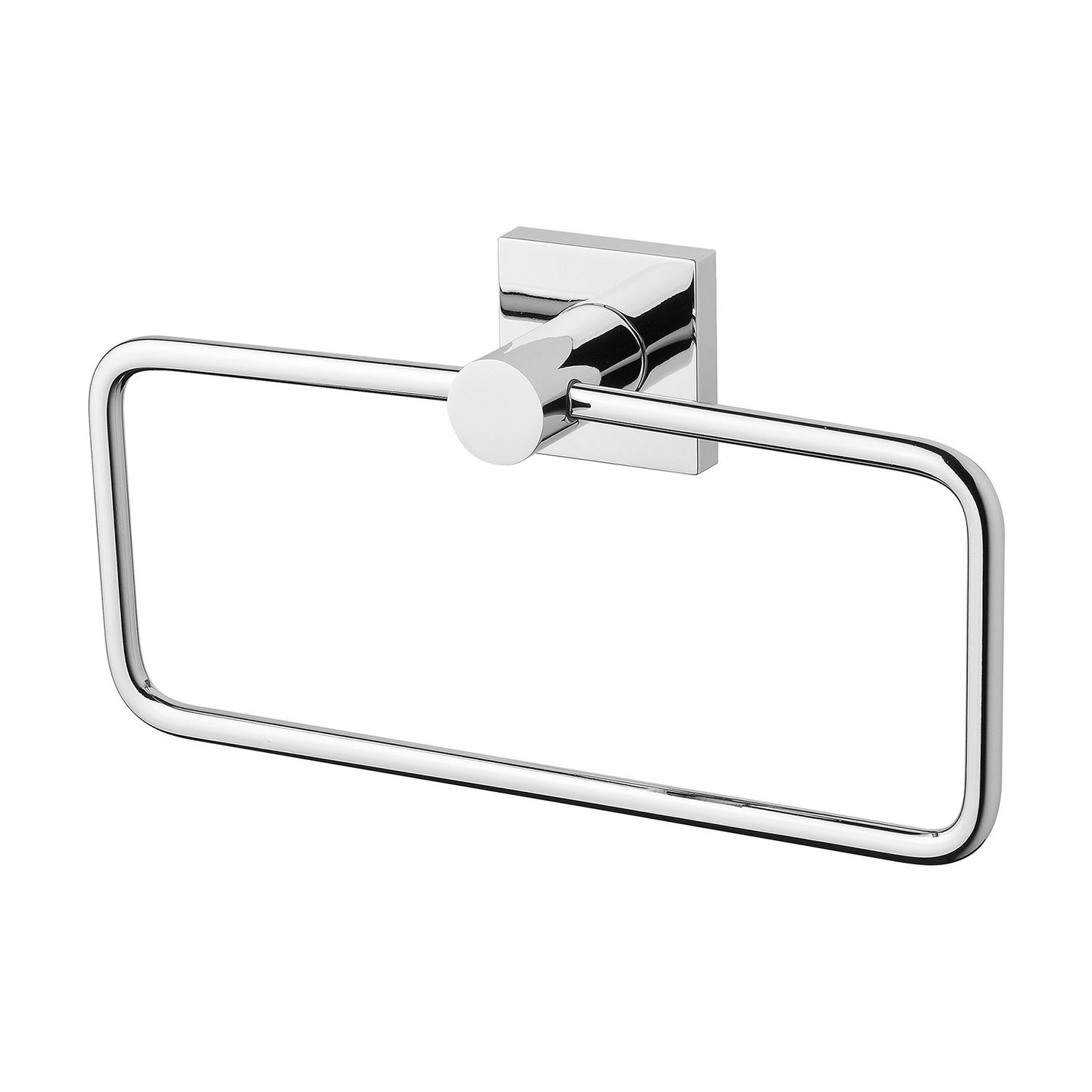 Radii Hand Towel Holder Square Plate, Colour: Chrome