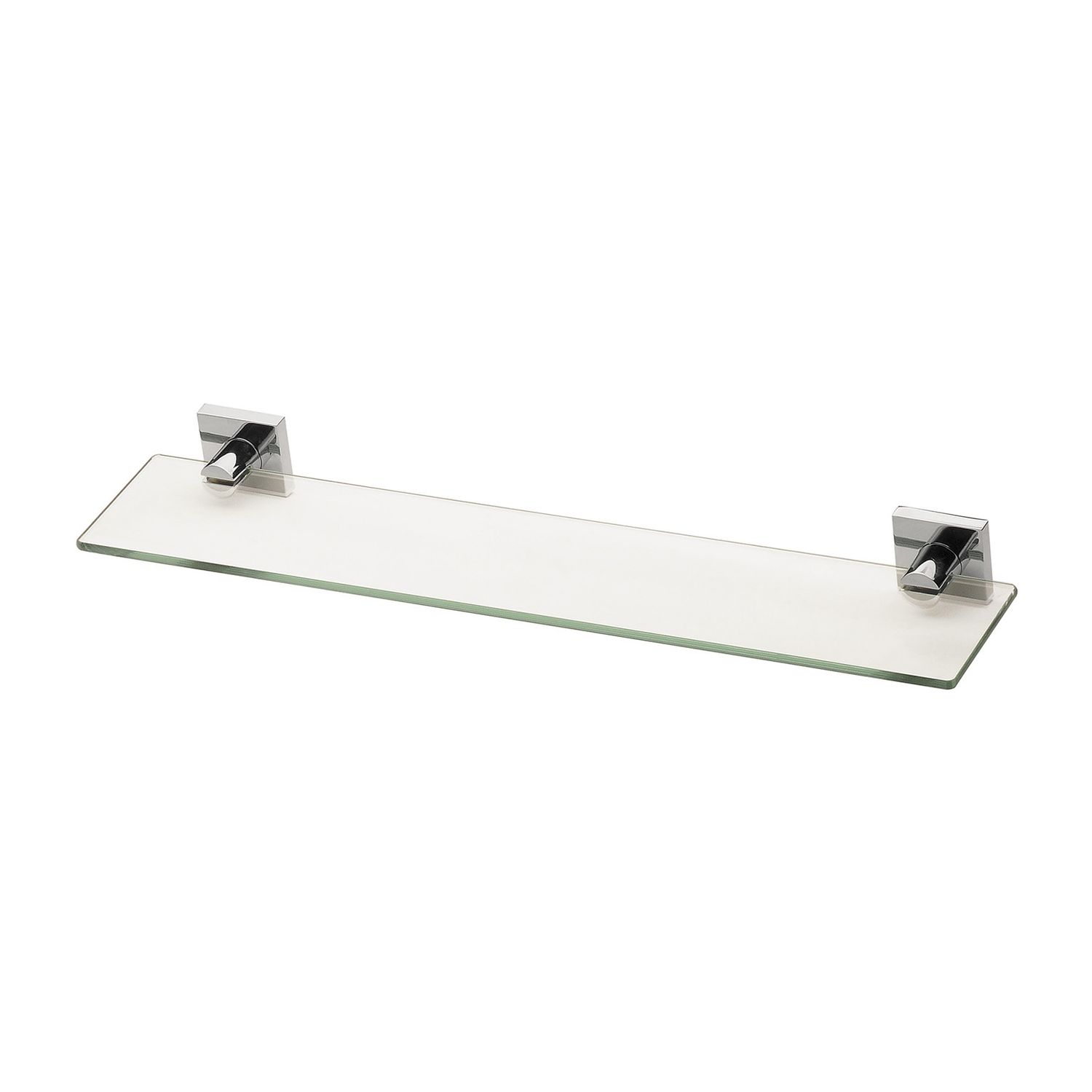 Radii Glass Shelf Square Plate, Colour: Chrome