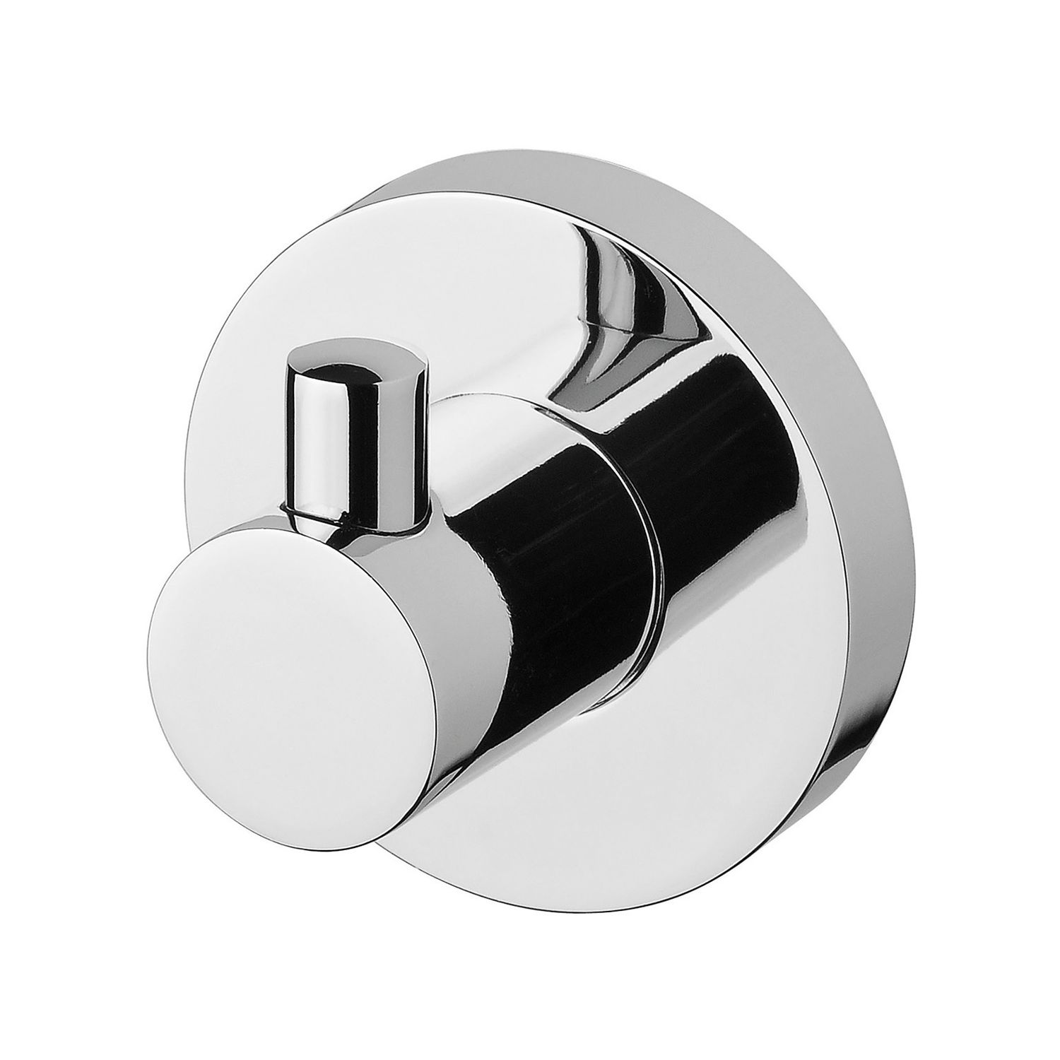 Radii Robe Hook Round Plate, Colour: Chrome