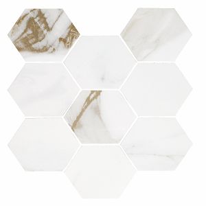 Calacutta Oro Hexagon 292x252 Mosaic
