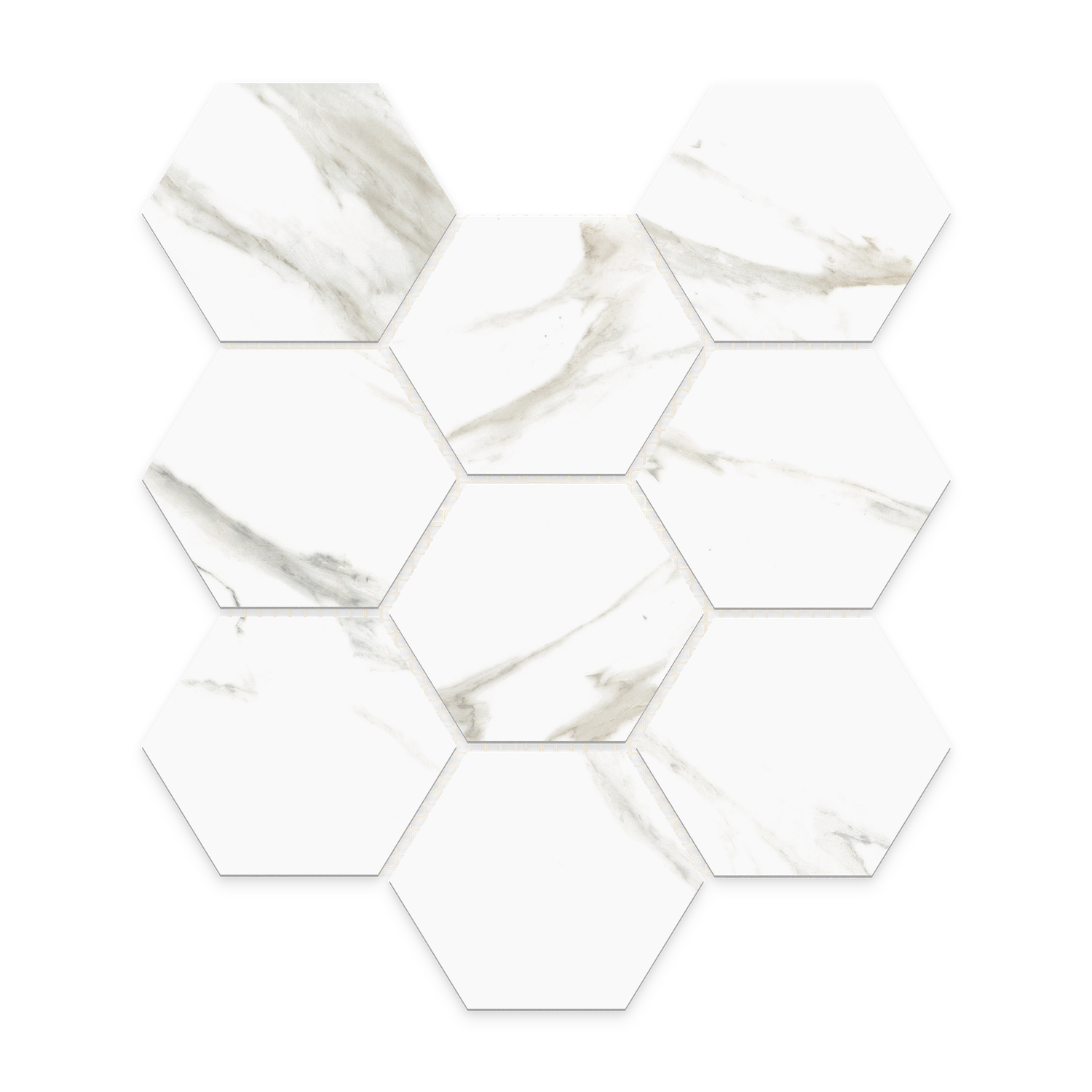 Calacutta Oro Hexagon 292x252 Mosaic, Finish: Matt